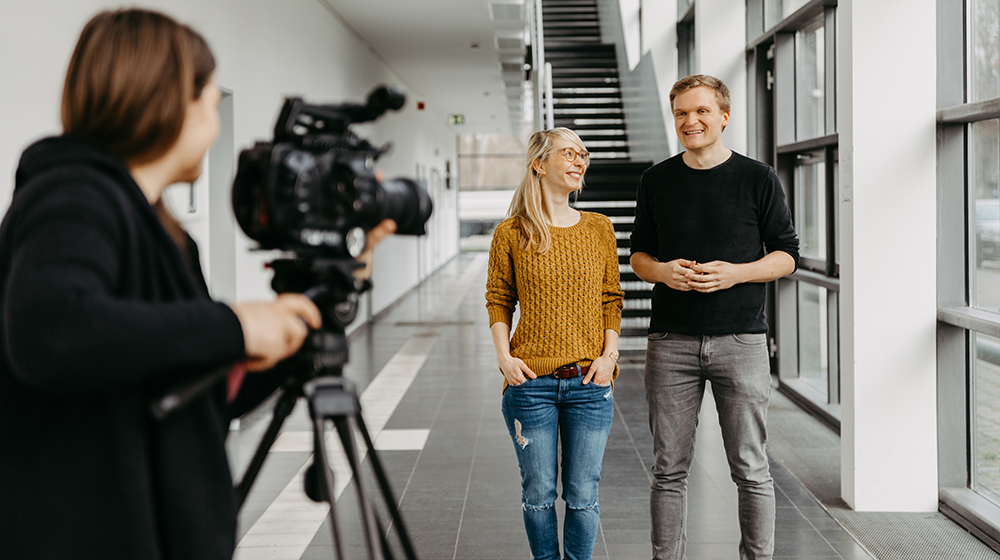 Ina und Peer bei den Dreharbeiten