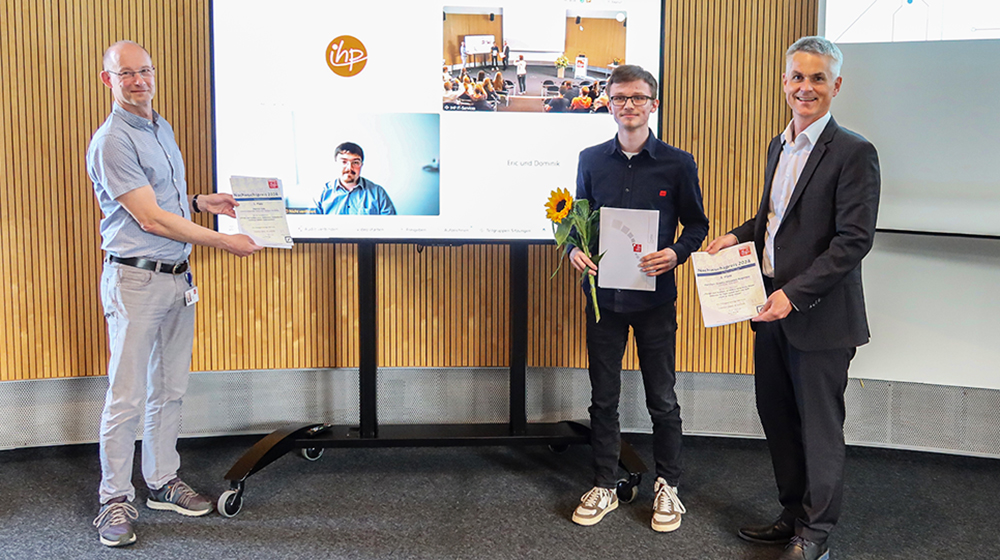 Niklas Dreyer at the presentation of the young talent award